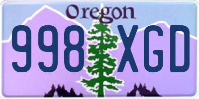 OR license plate 998XGD