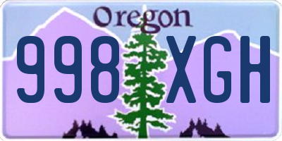 OR license plate 998XGH