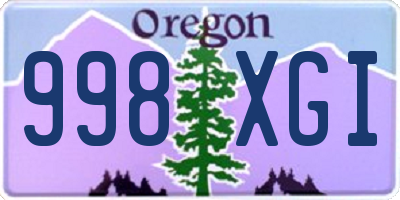 OR license plate 998XGI
