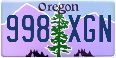 OR license plate 998XGN