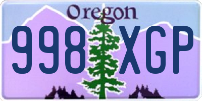 OR license plate 998XGP