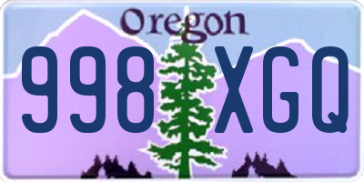 OR license plate 998XGQ
