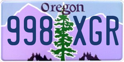 OR license plate 998XGR