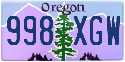 OR license plate 998XGW