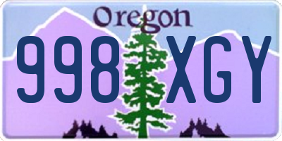 OR license plate 998XGY