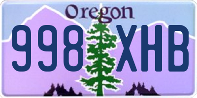 OR license plate 998XHB