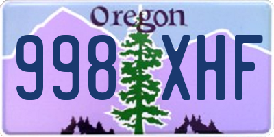 OR license plate 998XHF