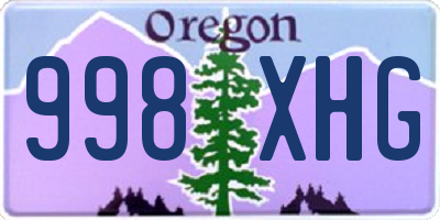 OR license plate 998XHG