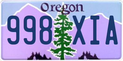 OR license plate 998XIA
