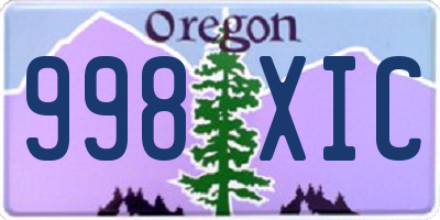 OR license plate 998XIC