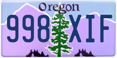 OR license plate 998XIF
