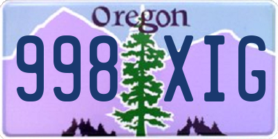 OR license plate 998XIG