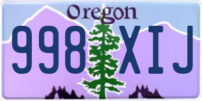 OR license plate 998XIJ