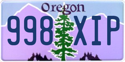 OR license plate 998XIP