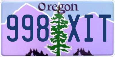 OR license plate 998XIT