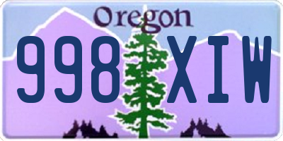 OR license plate 998XIW