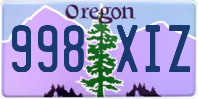 OR license plate 998XIZ