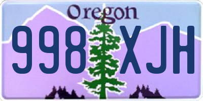 OR license plate 998XJH