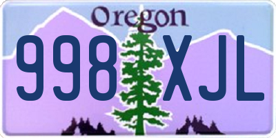 OR license plate 998XJL