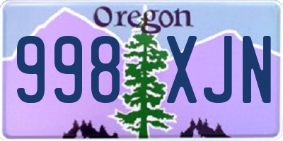 OR license plate 998XJN