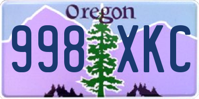 OR license plate 998XKC