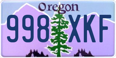 OR license plate 998XKF