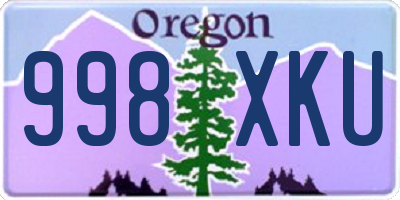 OR license plate 998XKU