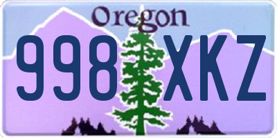 OR license plate 998XKZ