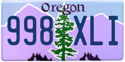 OR license plate 998XLI