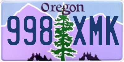 OR license plate 998XMK