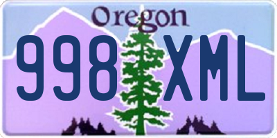 OR license plate 998XML