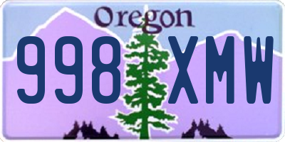 OR license plate 998XMW