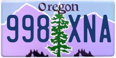 OR license plate 998XNA