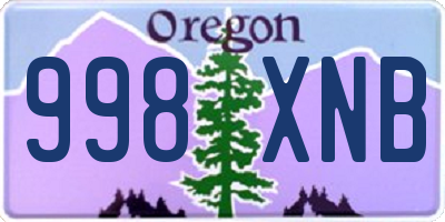 OR license plate 998XNB