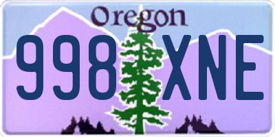 OR license plate 998XNE