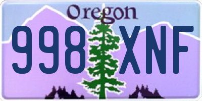 OR license plate 998XNF