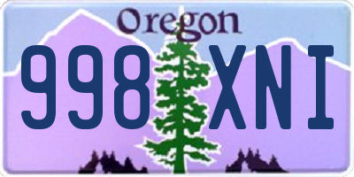 OR license plate 998XNI