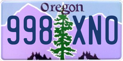 OR license plate 998XNO