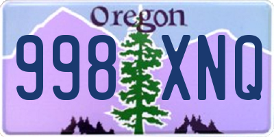 OR license plate 998XNQ