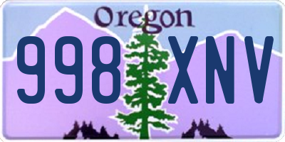 OR license plate 998XNV