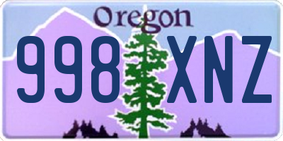 OR license plate 998XNZ