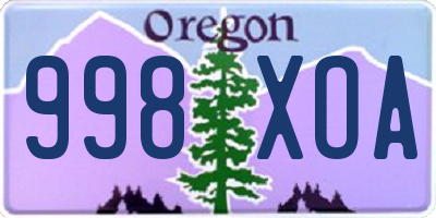 OR license plate 998XOA