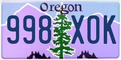 OR license plate 998XOK