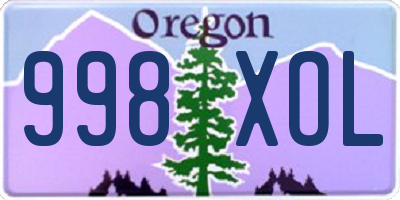 OR license plate 998XOL