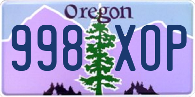 OR license plate 998XOP