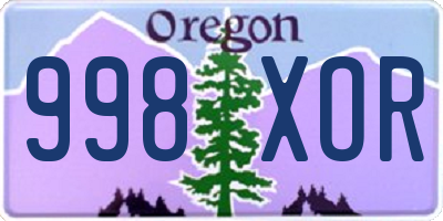 OR license plate 998XOR