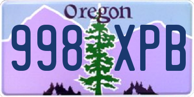 OR license plate 998XPB