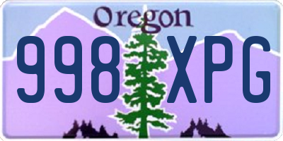 OR license plate 998XPG