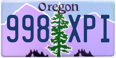 OR license plate 998XPI