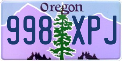 OR license plate 998XPJ